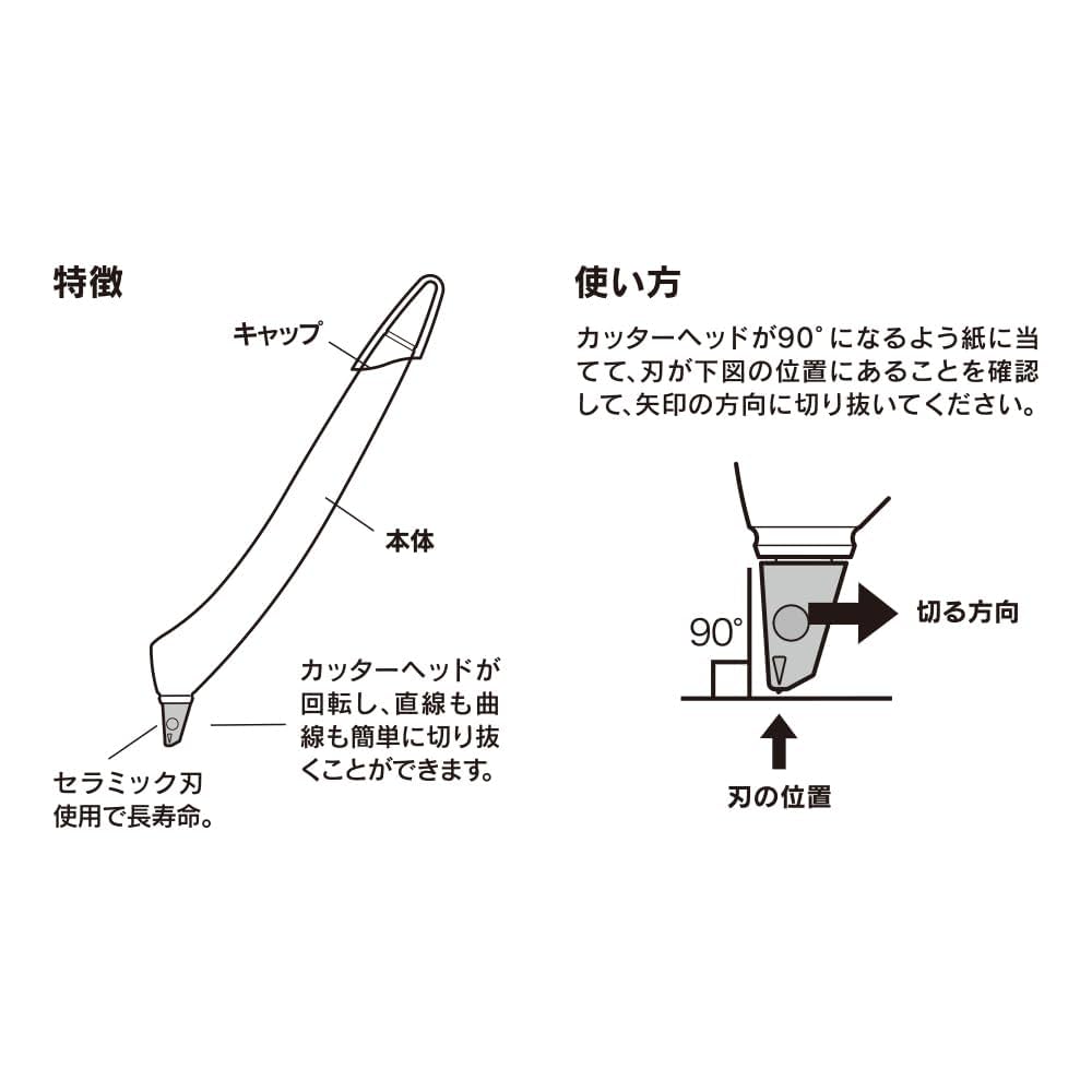 Amazon | ミドリ カッター 一枚切り抜きカッター 白 35555006